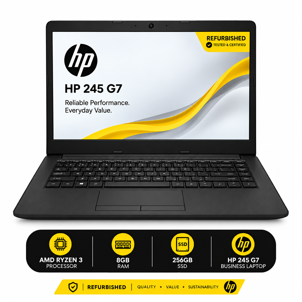 HP REFURBISHED LAPTOP 245 G7 R3 3300U/8GB/256GB (AMD RYZEN 3-3300U 8GB/256GB WEBC14 DOS)