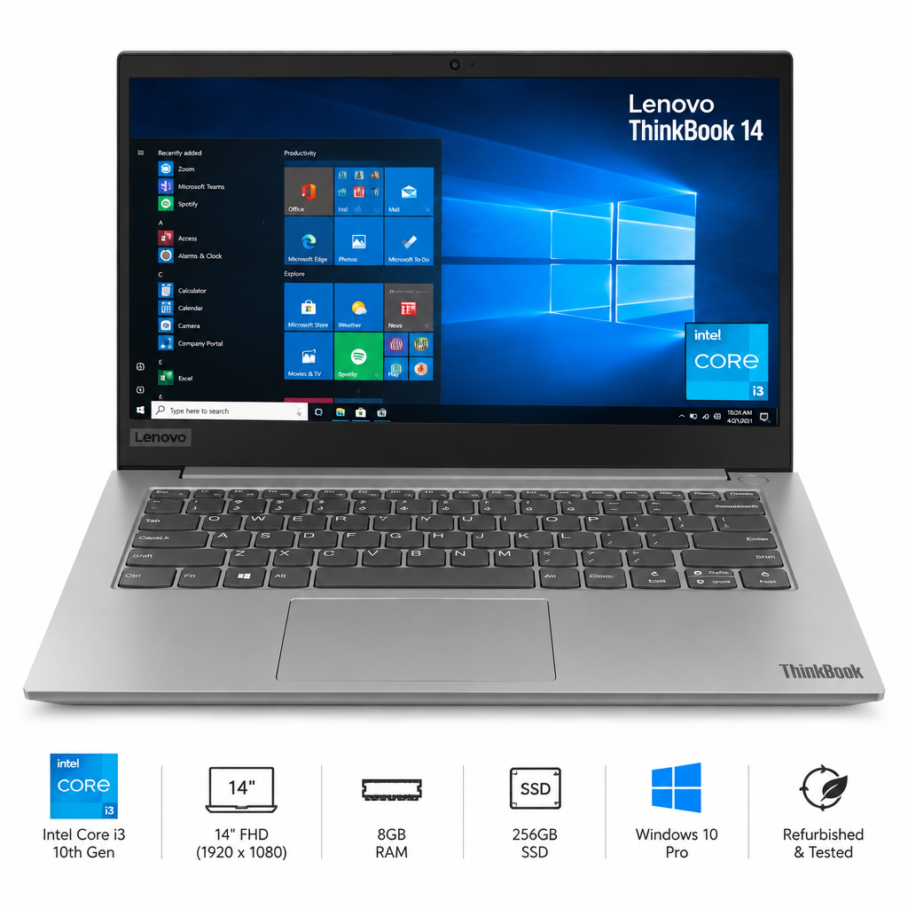 REFURBISHED THINKBOOK 14-IIL I3 10TH 8GB/256GB (CORE I3 10TH 8GB/256GB SSD WEBC14 WINPRO)
